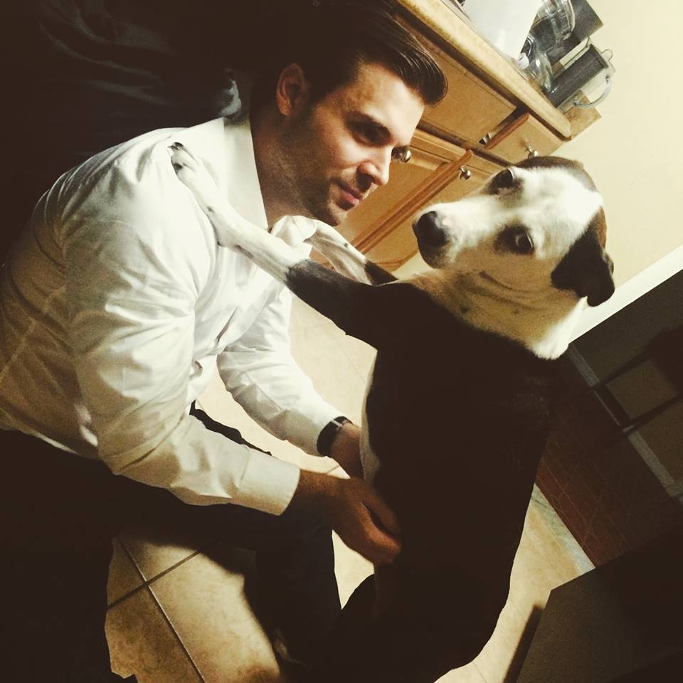 Elite Rank Media CEO Anthony DiMoro with his dog, Gia.